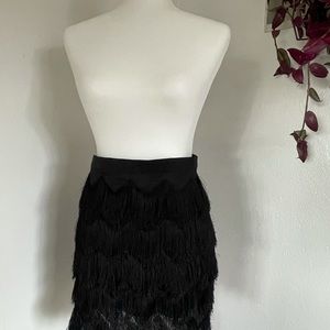 Black fringed skirt- Brand new!